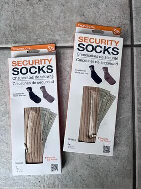 BRAND NEW Set of Travelon Security Socks Size Large
